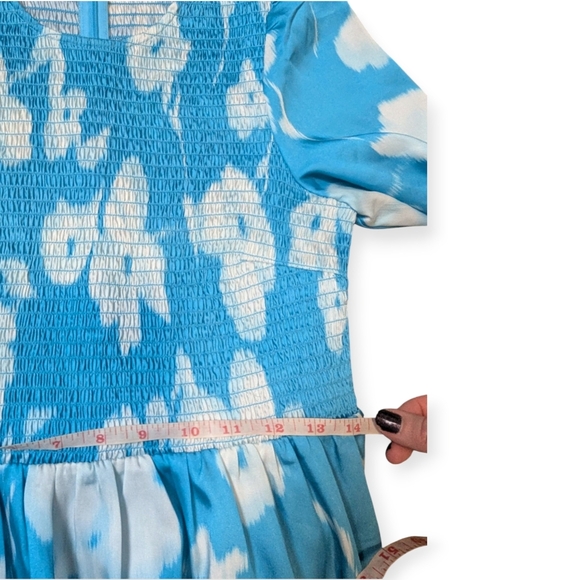 Tuckernuck Maxi Dress Libby Watercolor Modest Turquoise And White Size Small - Picture 8 of 12